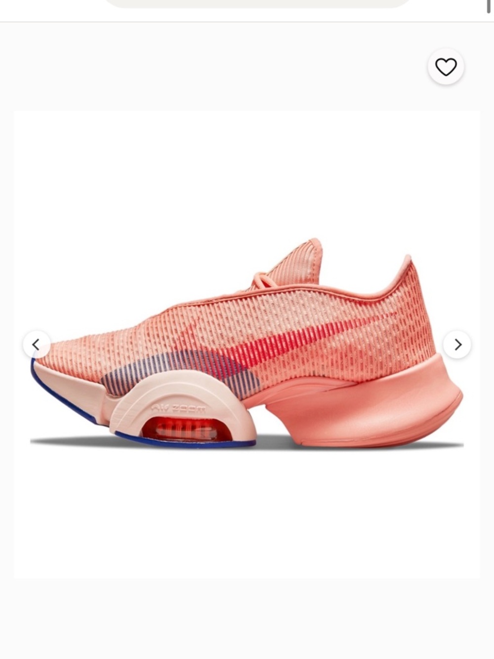 Nike Coral/Peach Air Zoom SuperRep 2 with Lime Swoosh and Blue Accents - Picture 3 of 4